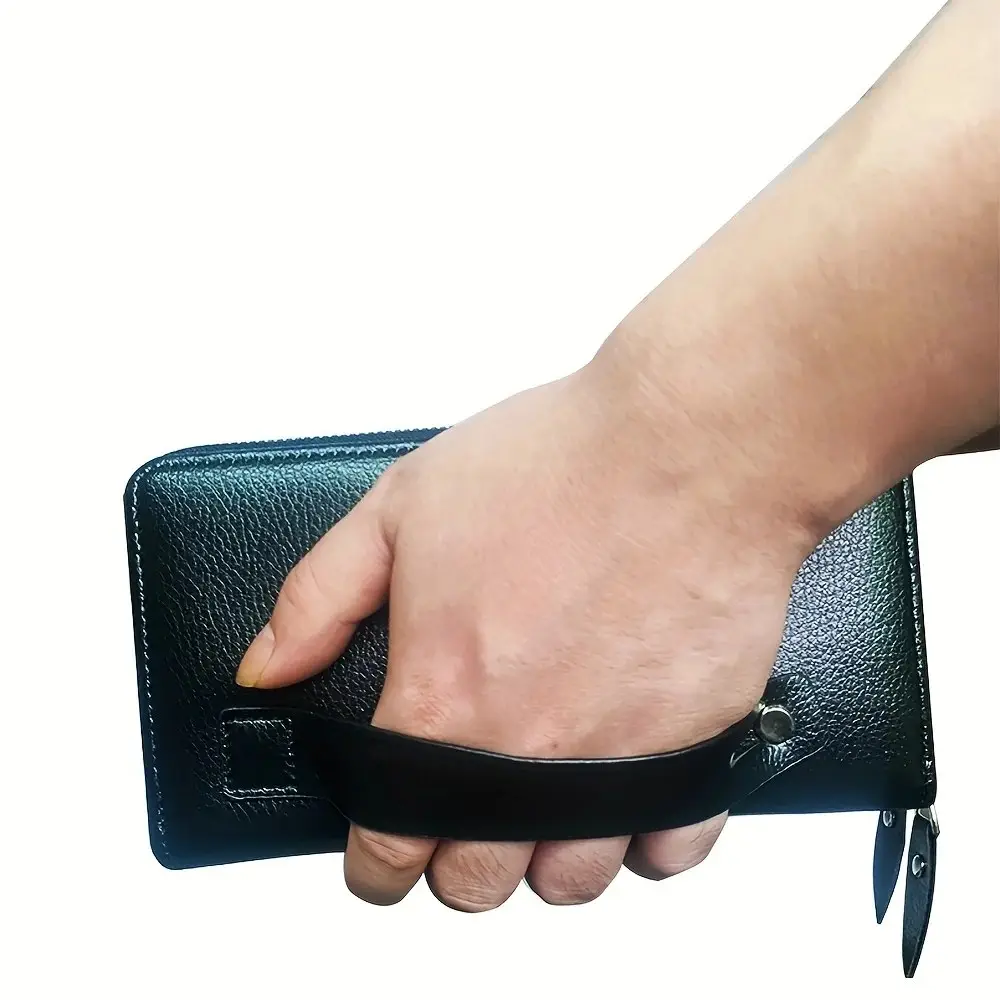 Geldbörse Herren lang mit Doppelreißverschluss und Handschlaufe – Bild 4