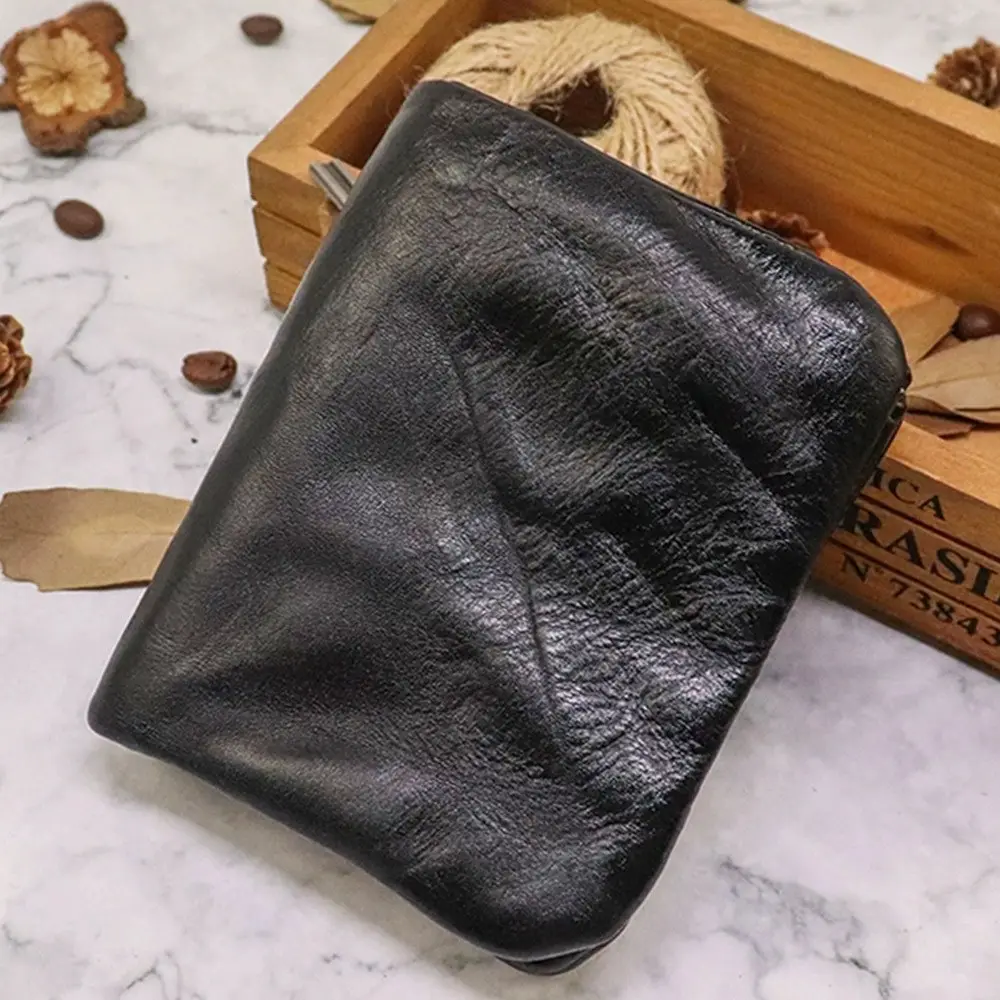 Brieftasche Herren aus Leder im Vintage-Look mit Druckknopf – Bild 3
